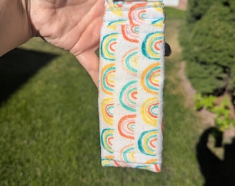 Regenboog, magneetsluiting, sleutelhangerzakje, ongeveer 6 x 16 cm opgevouwen