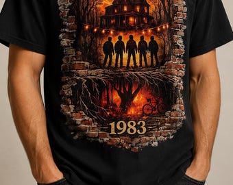Haunted House Shirt, Gothic Halloween Graphic Tee, Retro 1983 Horror Comfort Colors T-Shirt