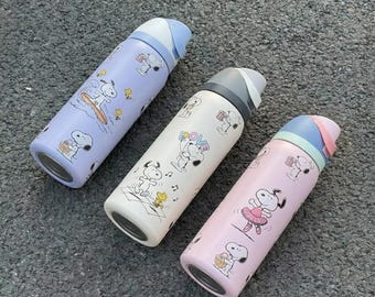 Owala 32oz Snoopy Cartoon Water Bottle – Insulated Leakproof Straw Cup