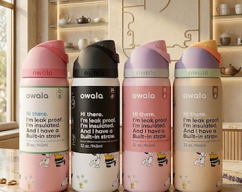 Ästhetischer Snoopy Owala Stil Flasche Pastell Cartoon Vakuum Thermobecher Geschenk für Frauen Mädchen