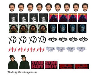 The Weeknd Nail Waterslide Decal Sheet