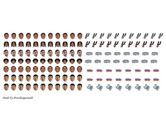 San Antonio Spurs Nail Decal Sheet - White Background