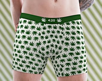 Ganja Marihuana 420 Gras Blatt Boxer Shorts Slip Unterwäsche 1-2-3 Packung