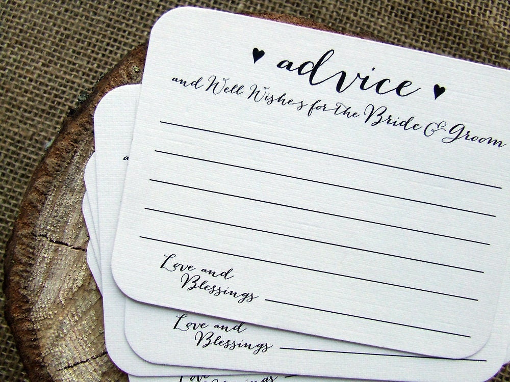 50 Wedding Advice Cards For The Bride And Groom Mr And Mrs Etsy