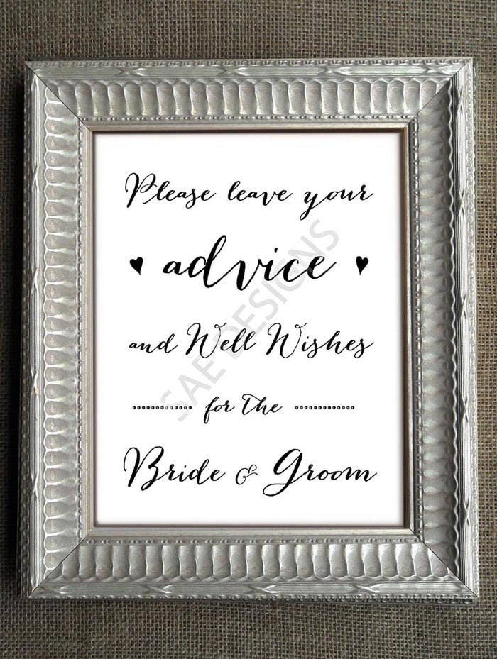 Wedding Day Advice for the Bride Groom Bride and Groom Signs Etsy UK