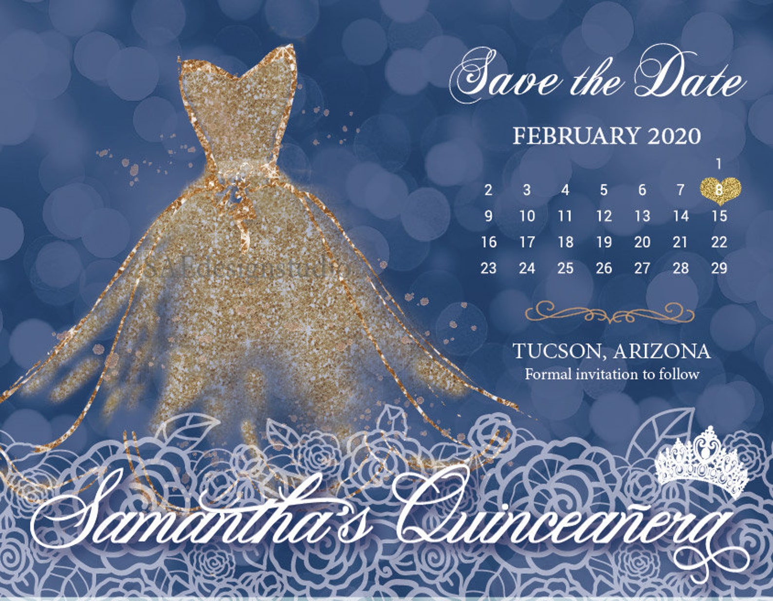 Quinceanera Save The Dates Photo Cards Girls Birthday Etsy