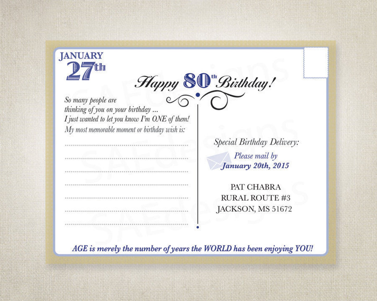 Save the Date Birthday Party Invitation Cards 50th 60th 70th | Etsy