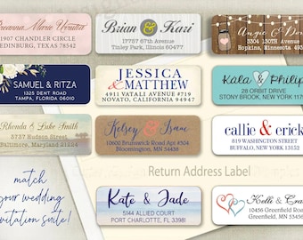 120 Wedding Matching Design Return Address Labels for Save the Date Thank You Cards Magnets Postcards Invitations Invites Announcements