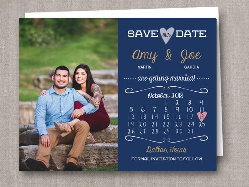 Wedding Save the Dates Photo Postcards Cards Rustic Etsy