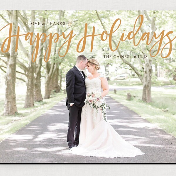 Christmas Holiday Cards Wedding thank you with photo thank you. thank you. thank you