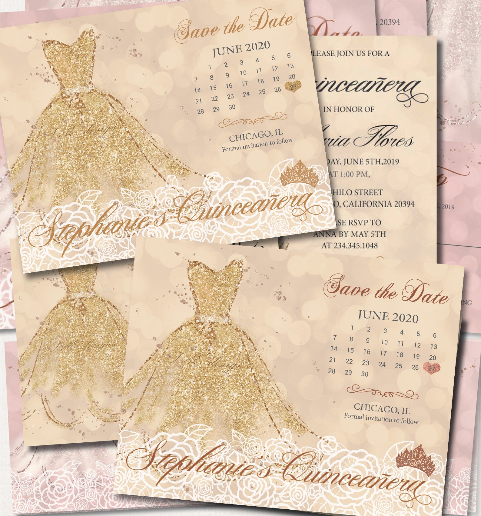 Quinceanera Save the Dates Photo Post Cards Girls Etsy UK