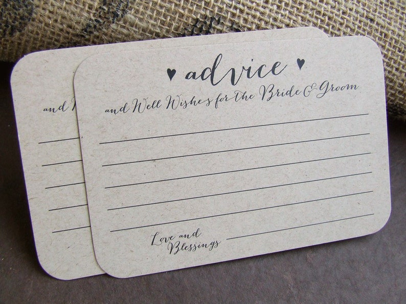 50 Wedding Advice Cards for Bride and Groom Mr Mrs Newlyweds Etsy