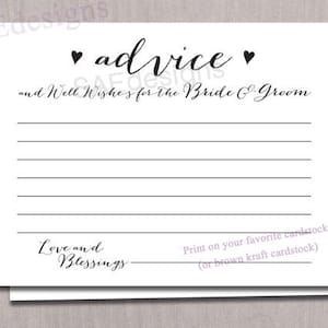 Wedding Day Advice for the Bride Groom Couples Newlyweds Mr Mrs Card Instant Download DIY do it yourself printable file dating advice