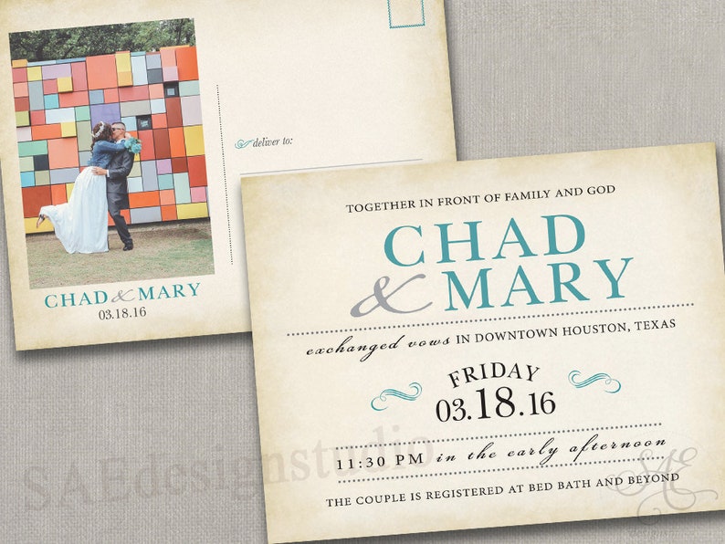 Wedding Reception Elopement Invites Invitations Announcements Etsy