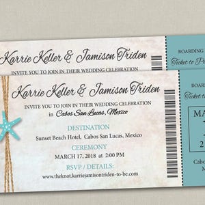 Destination Wedding Save the Date: Boarding Pass Ticket Invitation Magnet