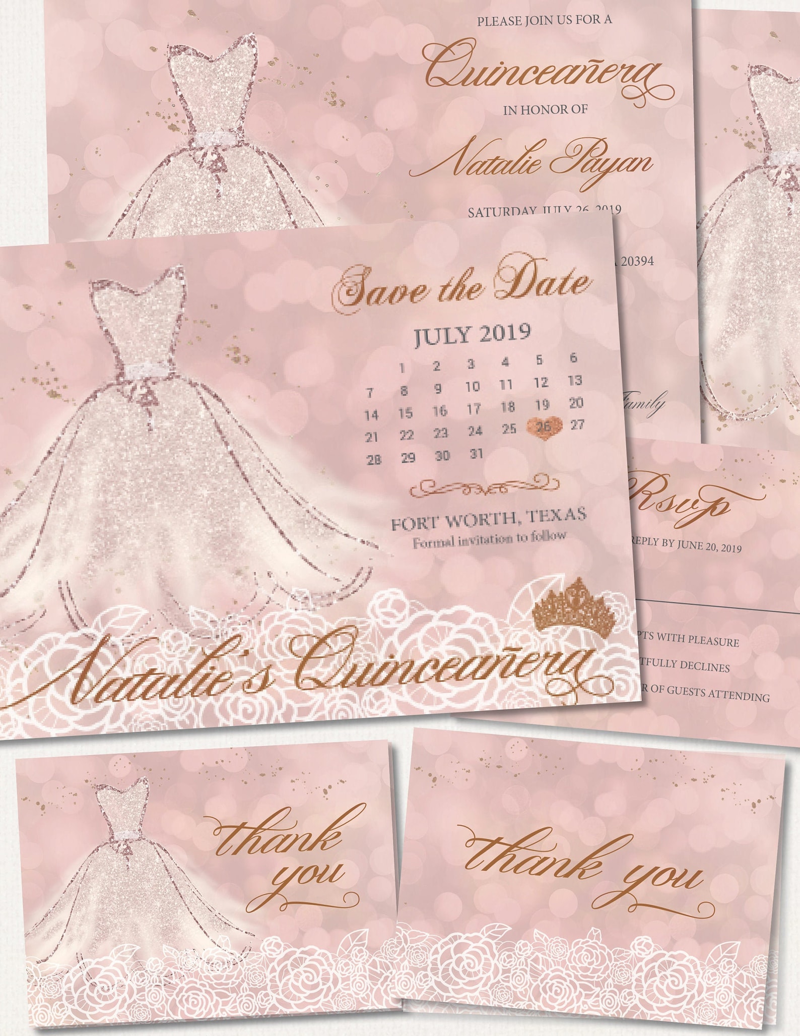 Quinceanera Save the Dates Photo Post Cards Girls Etsy