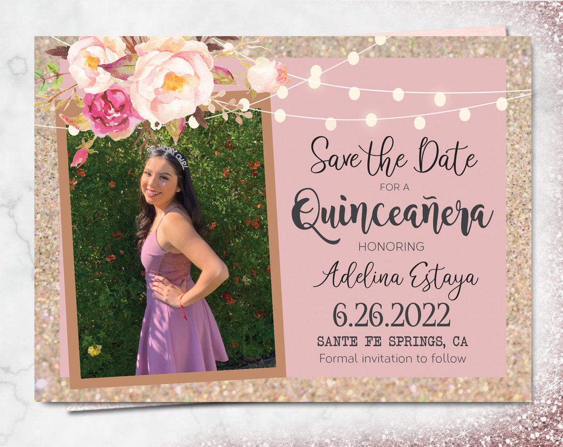 Sweet 16 Quinceanera Save The Dates Photo Cards Girls Etsy