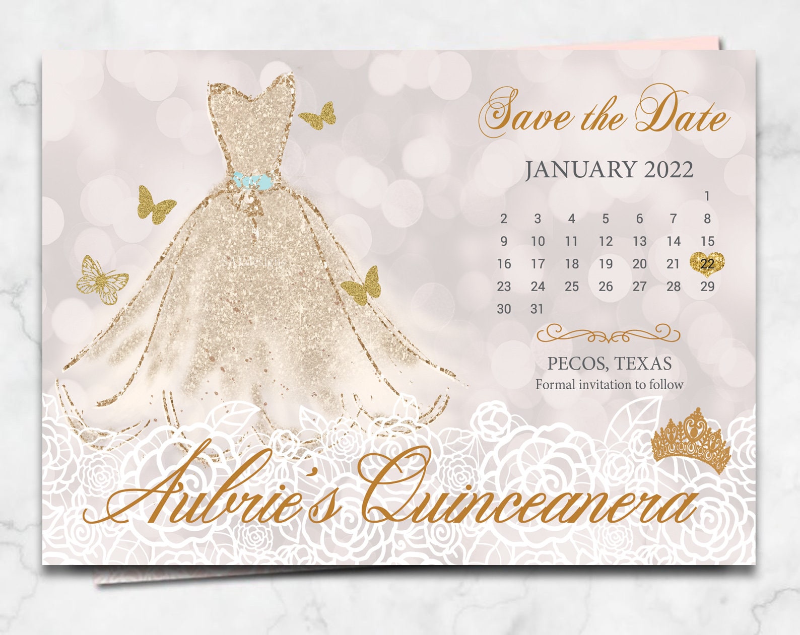 Butterfly Quinceanera Save the Dates Photo Post Cards Etsy