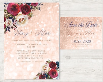 Quinceanera invite boots save the date Wedding invitation reception country wood flowers boots invitations