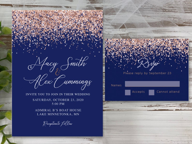 Country Boots Navy Rose Gold Burgundy pink maroon Flowers Wood Wedding Invitation rsvp set Save the date card magnet mason jar