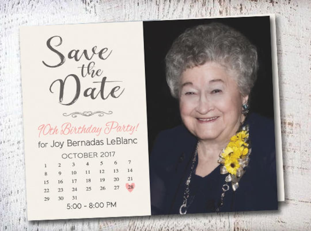 Save the Date Birthday Party Invitation Cards 50th 60th 70th 75th 80th