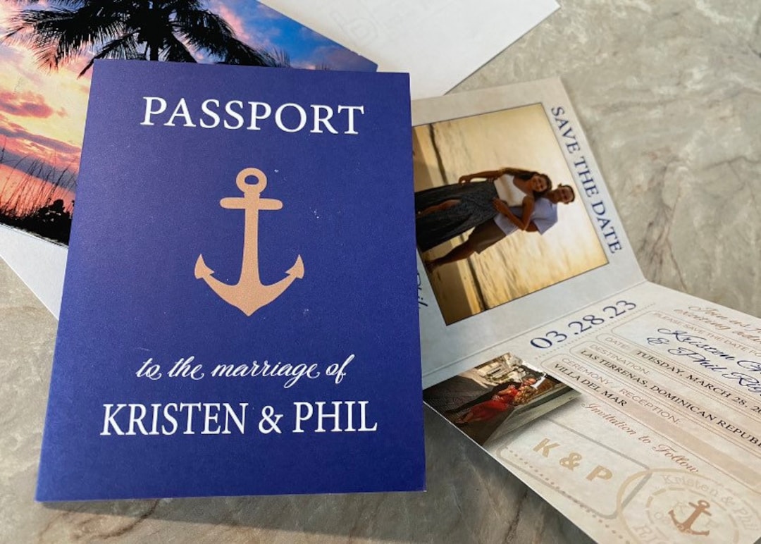 Passport Wedding Destination Travel Save the Dates Passport - Etsy