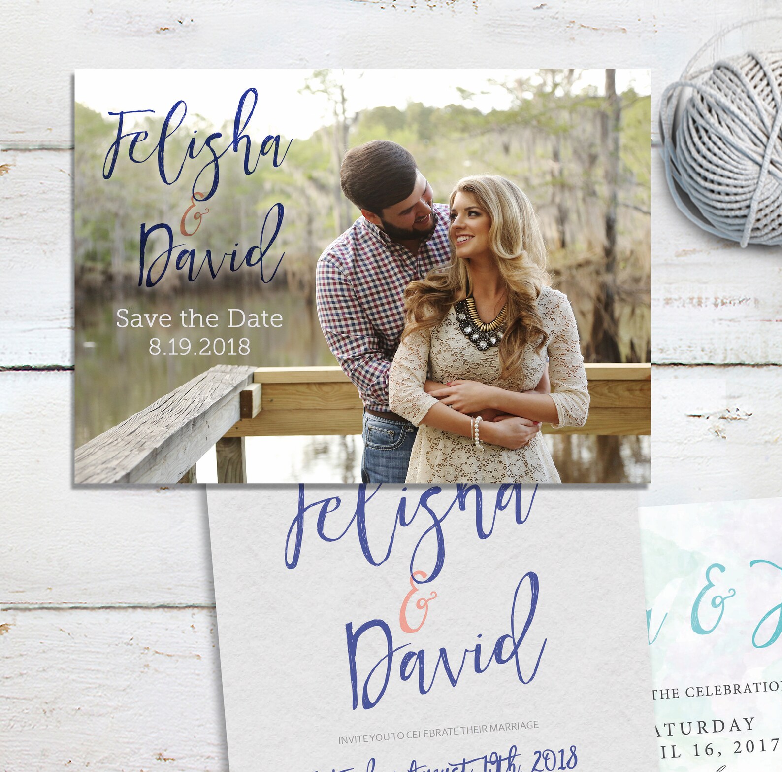 Navy Pink Dusty Blue Grey Wedding Invitations Invite Reception Etsy