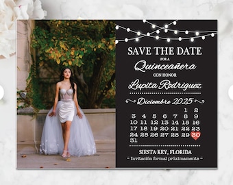 Custom listing for 35 magnets Quinceanera Sweet 15 16 Save The Dates / Brenda style in black