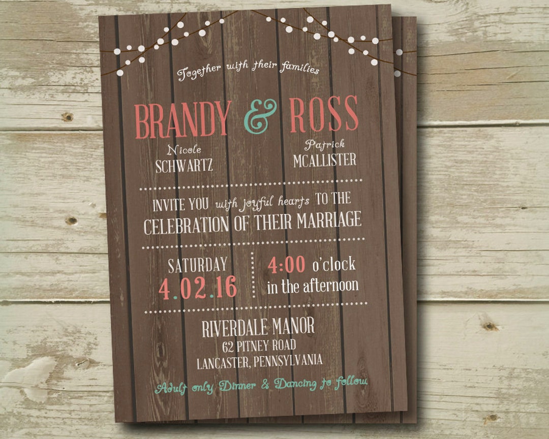 Coral Mint Wedding Invitations Invites Announcements Burlap Burgundynavy Mint Blue Aqua Teal ...
