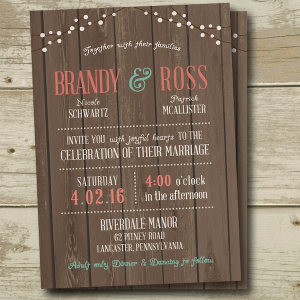 Coral Mint Wedding - Etsy
