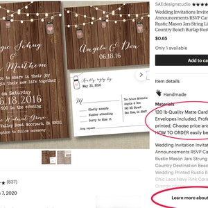 Rustic Lights Country Wedding Invitations RSVP Cards Postcards Mason Jars String Strung Lights Wood Country Beach Burlap Grey wood cheap Bild 6