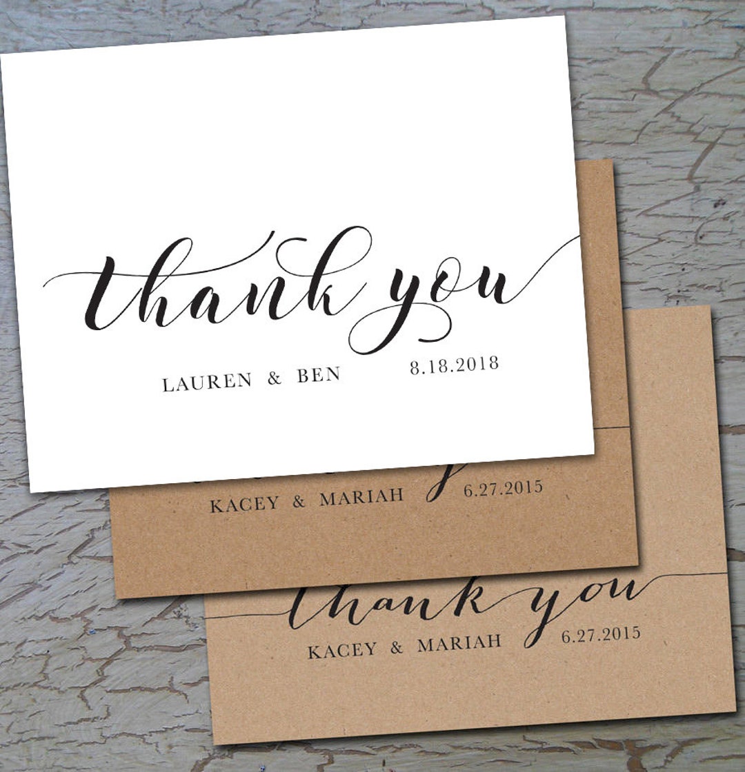 Affordable Wedding Thank You Cards Notes Printed Thank You Postcards