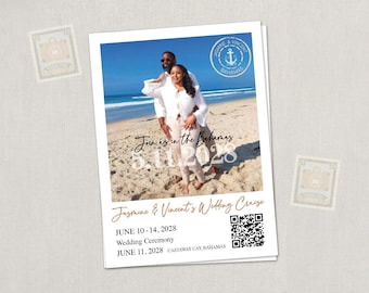 Wedding photo Cruise Travel save the date cards magnets invitations destination