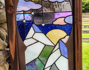 Ramiel Stained Glass Framed Original Art Window