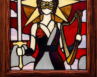 Vitral de Nesta e o Tesouro Temido ACOTAR com moldura