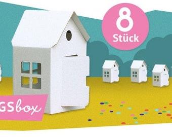 Birthday Box | Little cardboard house | playhouse | craft kit | carboard toy