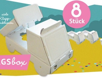 Birthday Box | Small cardboard tipper | cardboard car | craft kit | birthday party | tinker | painting