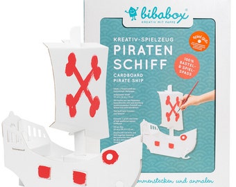 Small pirate ship | cardboard ship | craft kit | birthday party | tinker | painiting