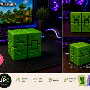 Minecraft Inspired Infinity Cube Fidget Toy | 3D Printed