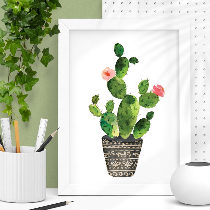 Cactus Wall Art Print Wall Decor Bohemian Decor Home Decor | Etsy