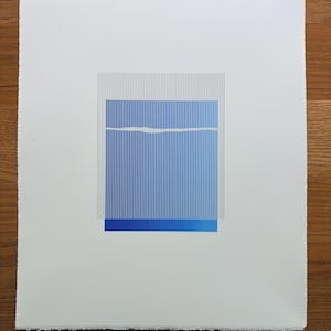 Limited edition screen print:indigo blue and pale grey artwork