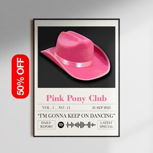 Rosa cowboyhatt, "Jag ska fortsätta dansa", retroposter, cowboyposter, kvinnor, present, dekor (digital nedladdning)