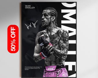 Póster de Sean O’Malley, Arte de pared de la UFC, Lámina de luchador de MMA, Descarga digital de Suga Sean, Regalo decorativo del campeón de peso gallo para los fans de la UFC