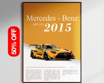 Arte mural de coches deportivos Mercedes Benz, lámina de coches de lujo, decoración automotriz moderna, póster minimalista para garaje, regalo artístico para la habitación con temática de coches deportivos.
