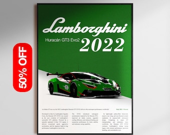 Arte mural de coches deportivos Lamborghini, lámina de coches de lujo, decoración automovilística moderna, póster minimalista para garaje, regalo artístico para la habitación con temática de coches deportivos.