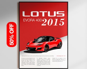 Lámina del coche deportivo Lotus Evora, decoración automovilística retro (descarga digital)