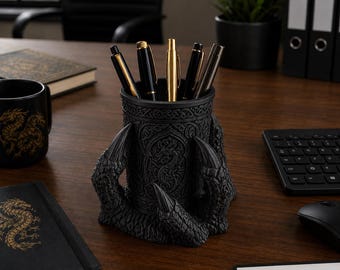Dragon Claw Pen Holder, Viking Desk Organizer, 3D Printed Pencil Cup, Fantasy Office Decor, Gothic Desk Accessory