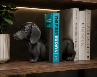 Dachshund Dog Bookends Set, 3d Printed Wiener Dog Book Ends, Sausage Dog Book Holder, Modern Bookshelf Decor, Gift for Dog Lovers