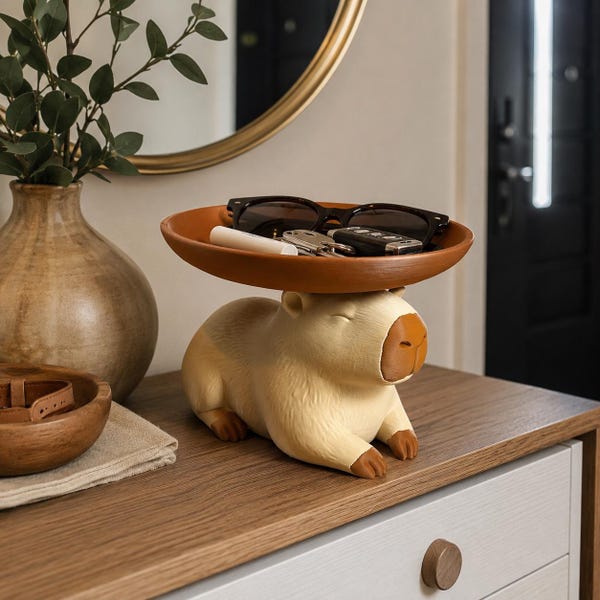 Capybara Catchall Tray, Entryway Key Holder, Cute Capybara Organizer, Wallet & Coin Dish, Entryway Decor