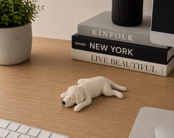 Sleeping Labrador Dog Sculpture | Labrador Retriever Decor | Dog Lover Gift | 3D Printed Figurine